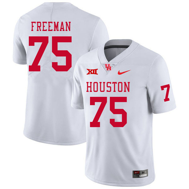 Men #75 Jack Freeman Houston Cougars Big 12 XII College Football Jerseys Stitched-White
